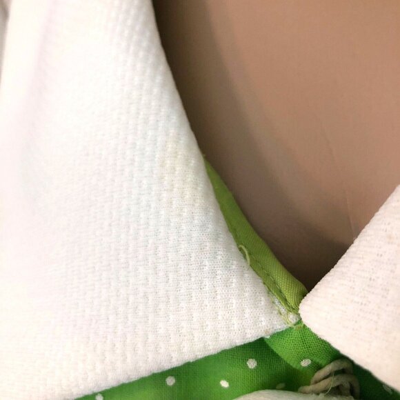 SOLD Vintage 1960s Lilli Diamond Lime Green White Polka Dot Balloon Sleeve Dress - Picture 12 of 13